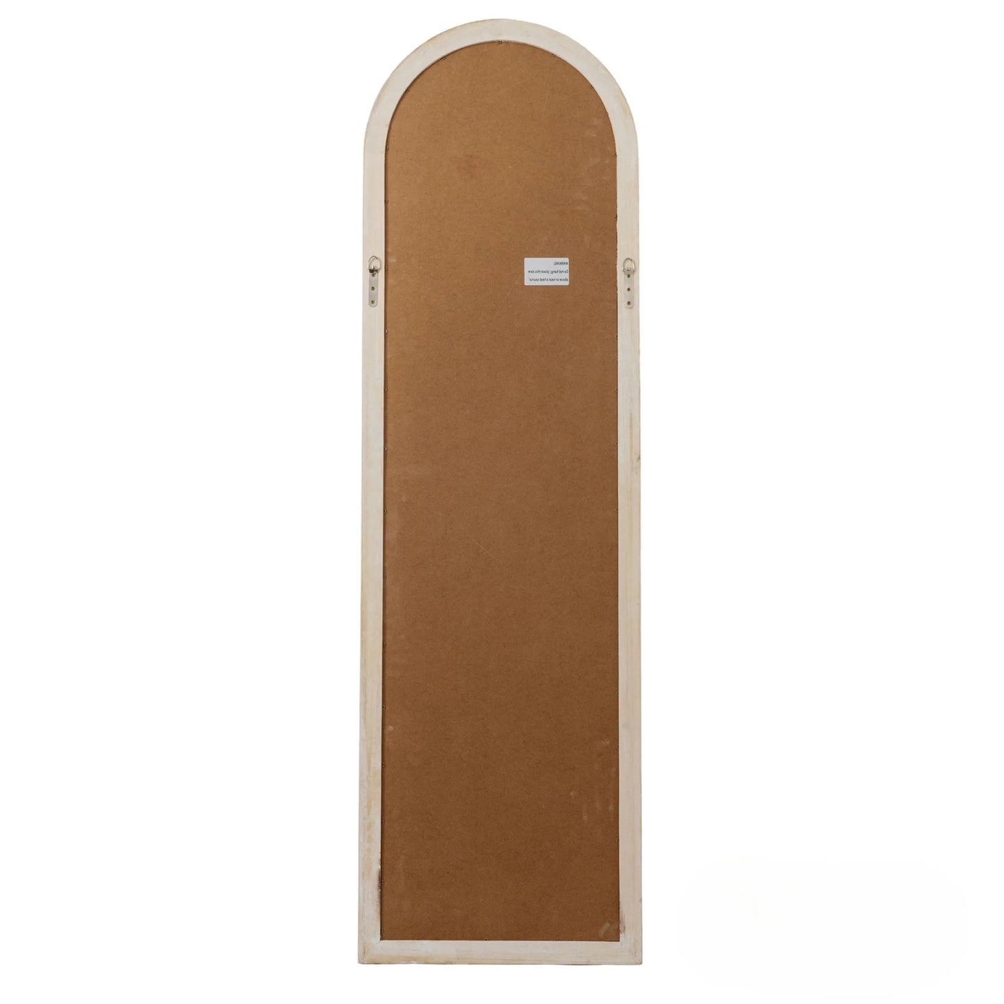 Torin 170cm Rustic Washed Wood Tall Arched Window Wall Mirror