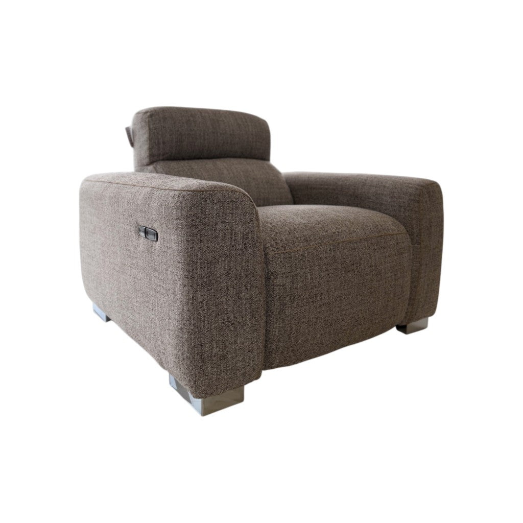 Toronto Electric Recliner Beige Fabric Armchair