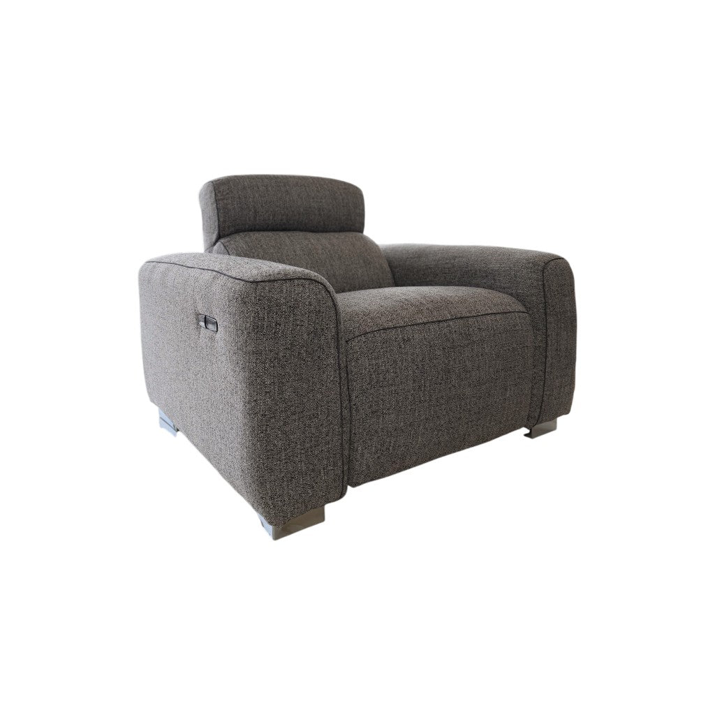 Toronto Electric Recliner Grey Fabric Armchair