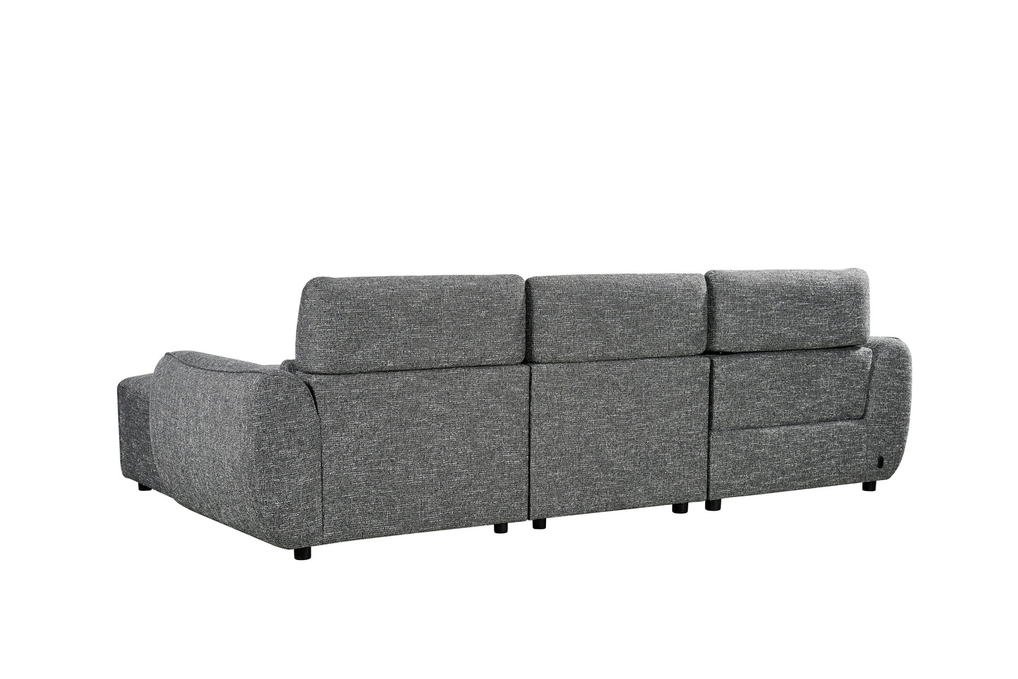 Turin Electric Recliner Charcoal Grey Fabric Right Hand L-Shape Corner Sofa