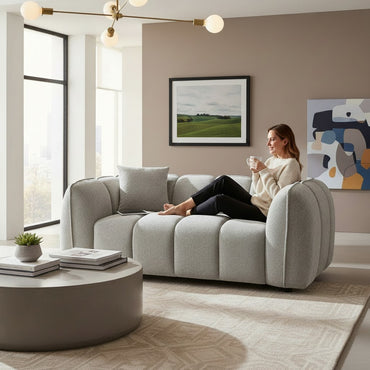Venice Grey Fabric 2 Seater Sofa