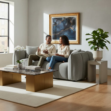 Venice Grey Fabric 3 Seater Sofa