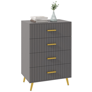 Bedroom Chest of Drawers, 4-Drawer Dresser with Aluminium Legs
