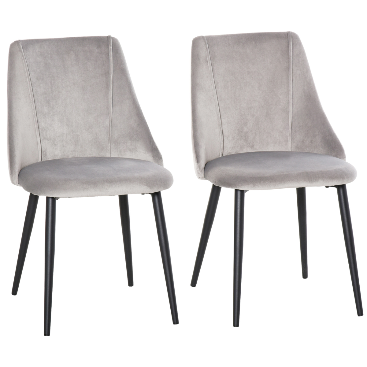 High Back Dining Chairs Velvet-Touch Accent Chairs with Metal Legs