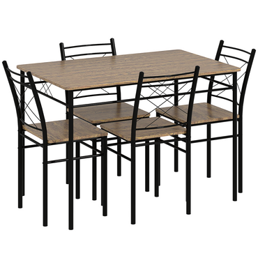 Aurora 5 Piece Dining Table and Chairs Set, Space Saving, Oak