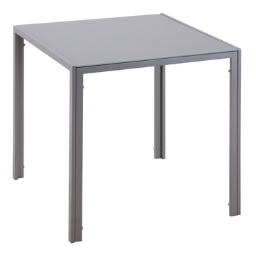 Modern Square Dining Table with Tempered Glass Top & Metal Legs