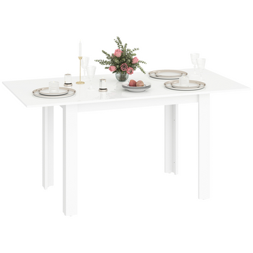 Extendable Dining Table, Seats 4-6 People, High Gloss White