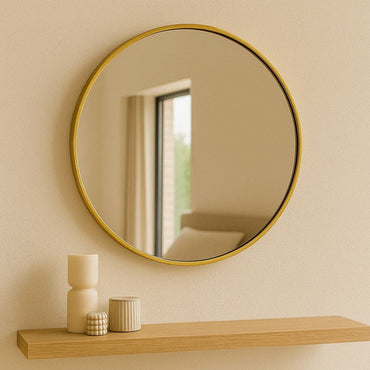 Rei - Round Gold Metal Circle Mirror - 50cm x 50cm