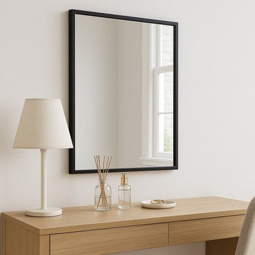 Takara - Black Metal Rectangle Mirror - 70cm x 50cm