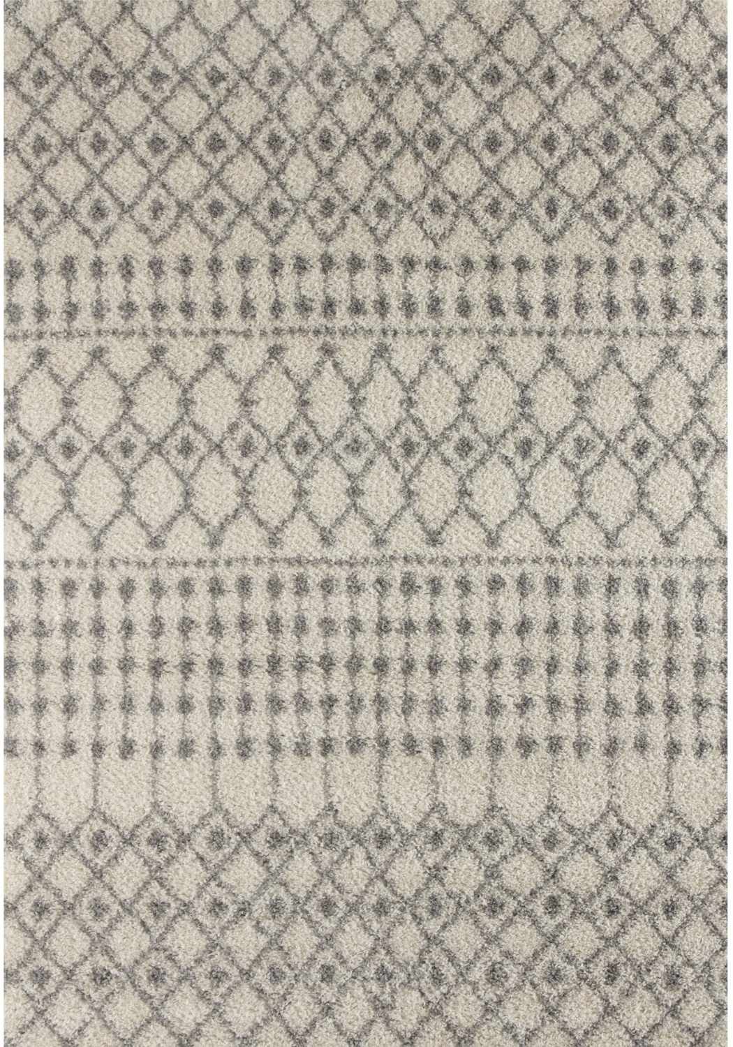 Moroccan Ivory Grey Shaggy Rug | 1000
