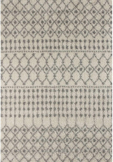 Moroccan Ivory Grey Shaggy Rug | 1000
