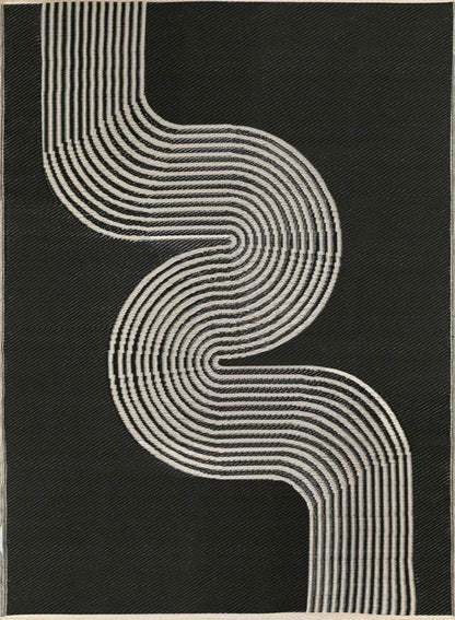 Urban Outdoor Rug Black & Beige | 1010
