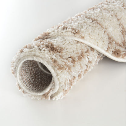 Moroccan Ivory Beige Shaggy Rug | 1030