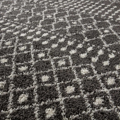 Moroccan Dark Grey Shaggy Rug | 1040