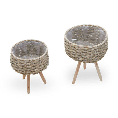 Set of Two Natural Planters | Lentigo