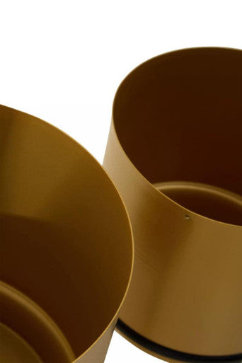 Set of Three Gold Finish Planters | Avento