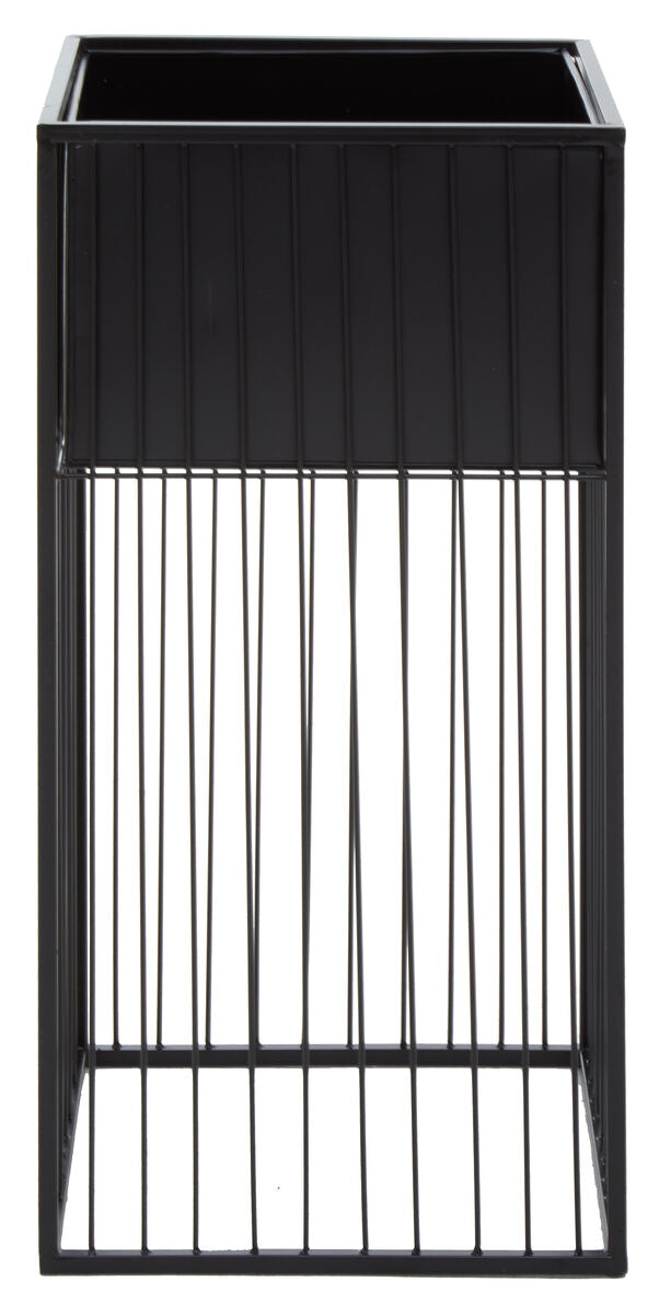 Alden Black Metal Square Floor Standing Planter with Elevated Pot