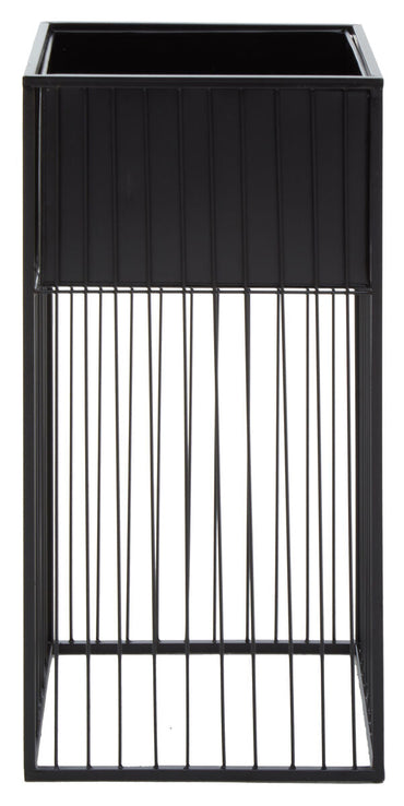 Alden Black Metal Square Floor Standing Planter With Elevated Pot