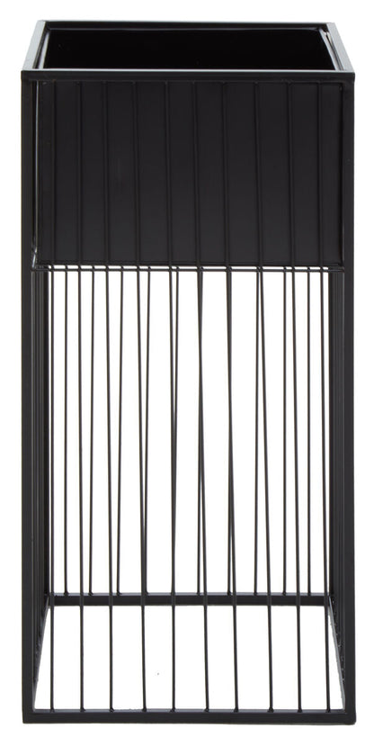Alden Black Metal Square Floor Standing Planter with Elevated Pot