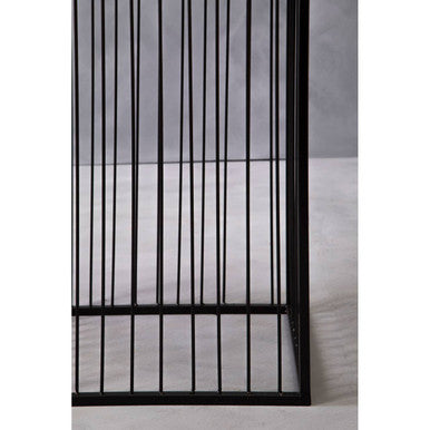 Alden Black Metal Square Floor Standing Planter with Elevated Pot