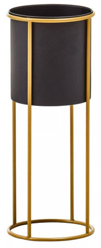 Large Black and Gold Floor Standing Planter | Trosa