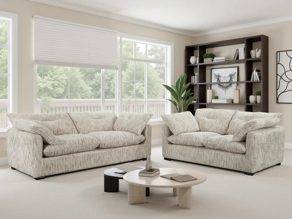 Quetta Handmade 3+2 Sofa Set In Bronze Fabric
