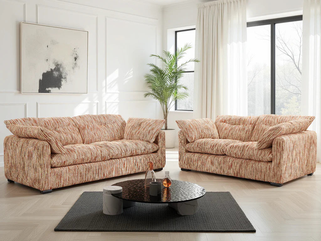 Quetta Handmade 3+2 Sofa Set In Bronze Fabric