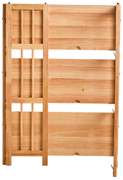 Heva Natural Tropical Hevea Wood 3 Tier Stackable Shelf Unit