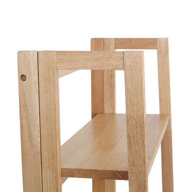 Heva Natural Tropical Hevea Wood 5 Tier Folding Shelf Unit