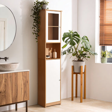 2 Door Oak Effect Floor Standing Cabinet | Vida