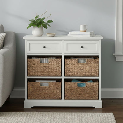 Ivory 2 Drawer 4 Baskets Cabinet | Vermont