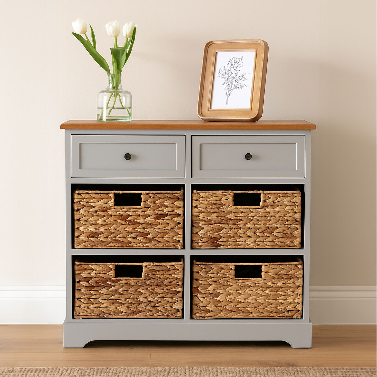 Two Drawers Four Baskets Cabinet | Vermont