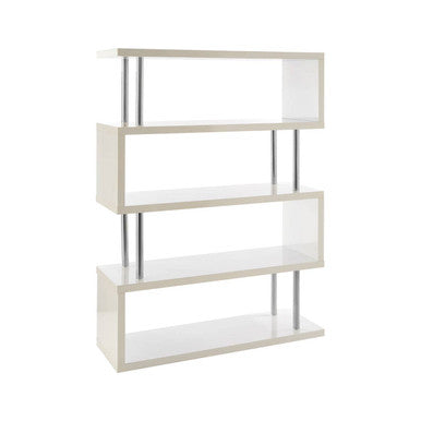 4 Tier White Gloss Wide Shelf Unit | Maze