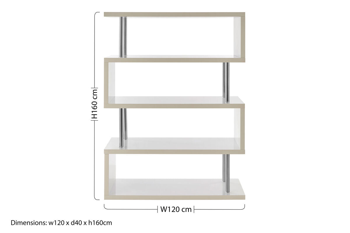 4 Tier White Gloss Wide Shelf Unit | Maze
