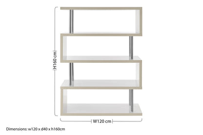 4 Tier White Gloss Wide Shelf Unit | Maze
