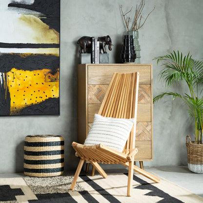 Ashby Black and Natural Seagrass Pouffe