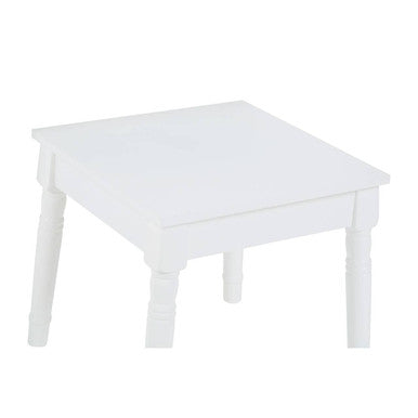 Kids White Children Dressing Table And Stool With Heart-Shaped Mirror