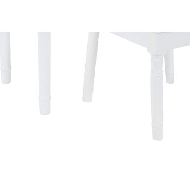 Kids White Children Dressing Table And Stool With Heart-Shaped Mirror
