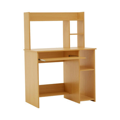 Bradbury Natural Wooden Home Office Desk with Shelves