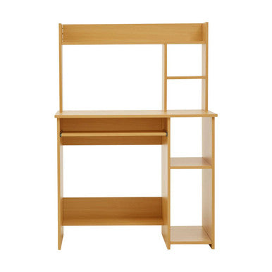 Bradbury Natural Wooden Home Office Desk with Shelves