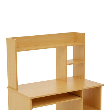 Bradbury Natural Wooden Home Office Desk with Shelves
