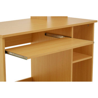 Bradbury Natural Wooden Home Office Desk with Shelves