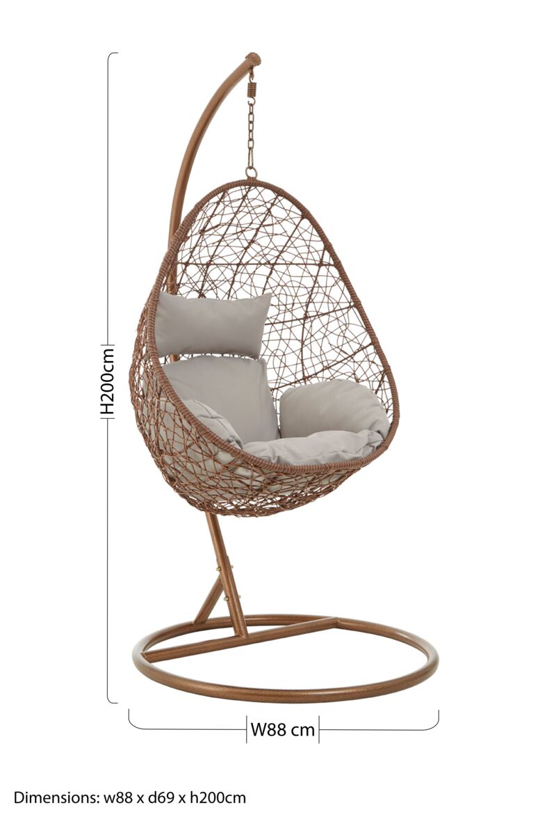 Brown Rattan Hanging Chair | Goa