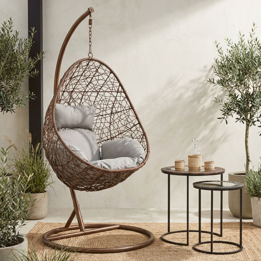 Brown Rattan Hanging Chair | Goa