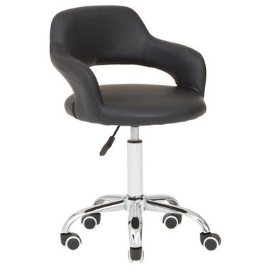 Black Home Office Chair with Curved Back | Fionna