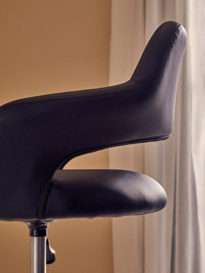 Black Home Office Chair with Curved Back | Fionna