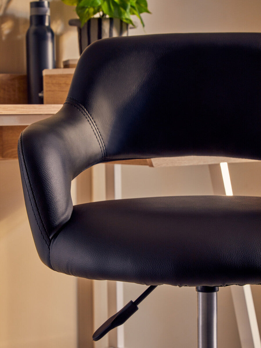 Black Home Office Chair with Curved Back | Fionna