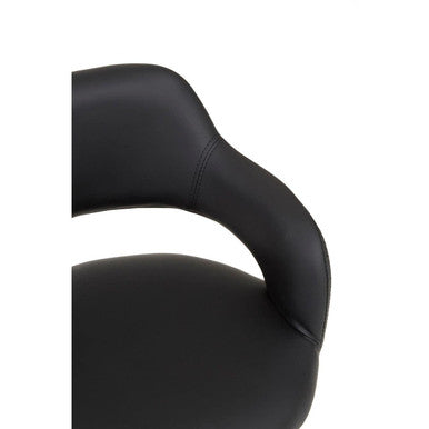 Black Home Office Chair with Curved Back | Fionna
