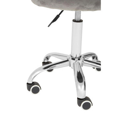 Grey Velvet Home Office Chair with Curved Back | Fionna