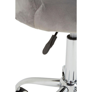 Grey Velvet Home Office Chair with Curved Back | Fionna